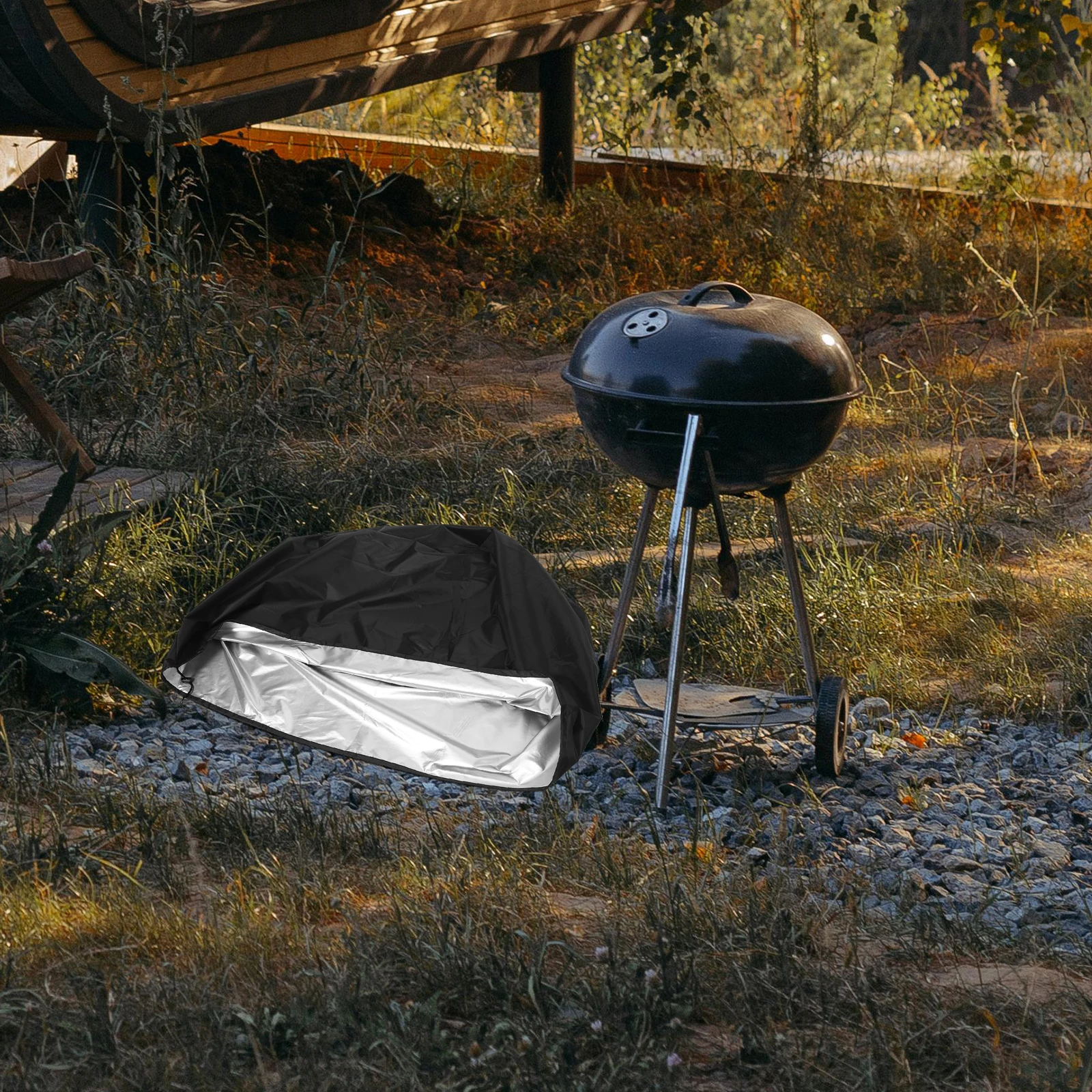 

Grill Cover For Bbq Outdoor Windproof Universal Gas Charcoal Grill Protector Cover Small Weatherproof Accessory Camping Garden