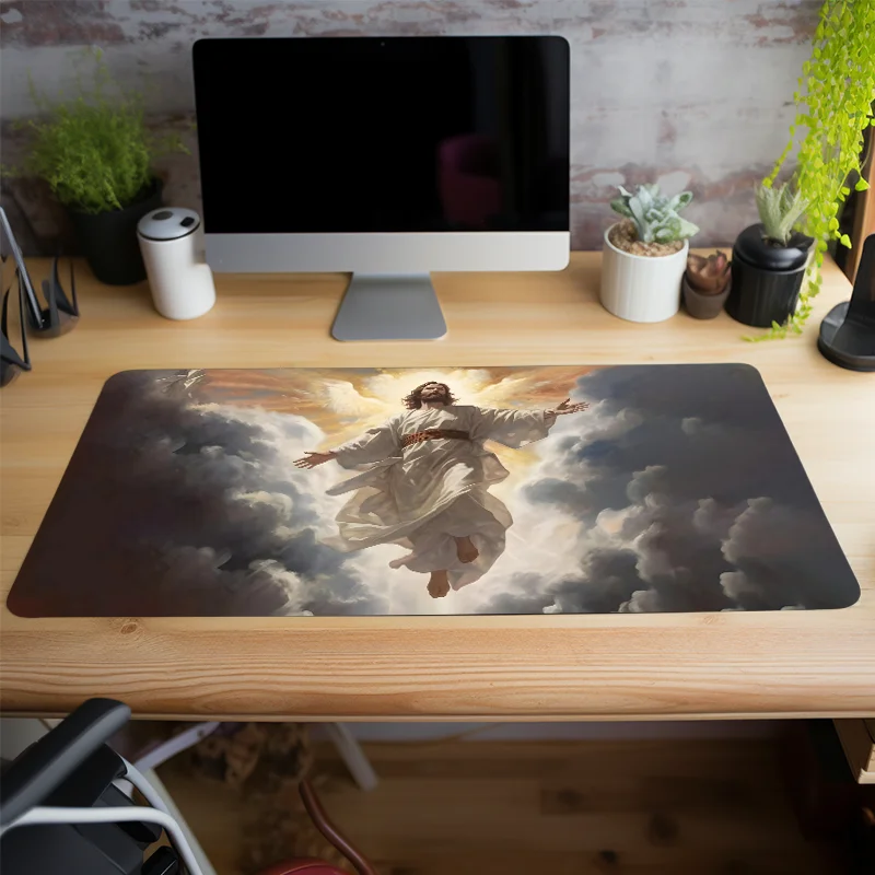 Holy God Mouse Pad Computer Desk Mat Keyboard Pad Non-Slip Unique Perfect Gift for Friends Teen Girlfriend Boyfriend Worker