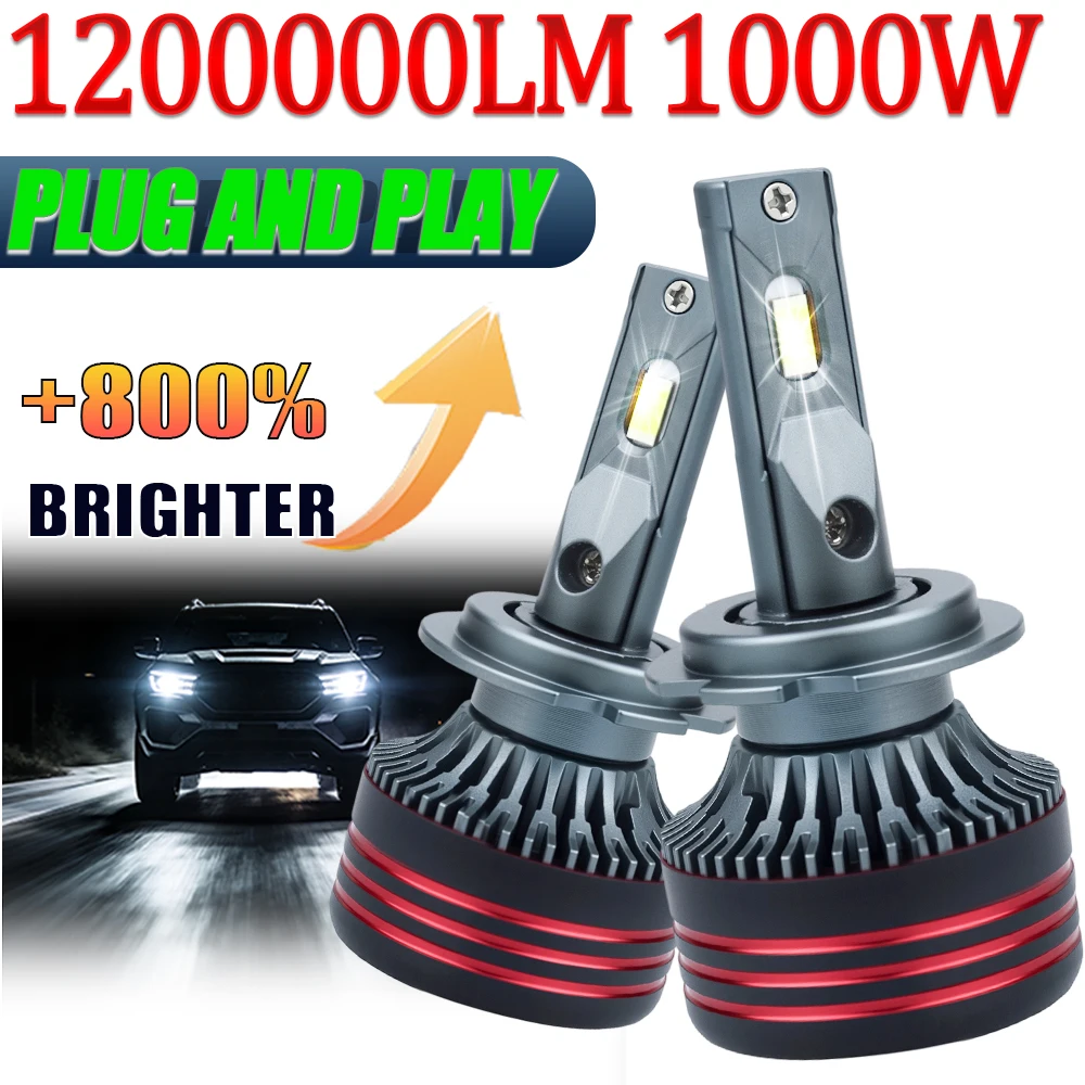 H7 H4 Bi LED Headlight Bulbs CANBUS +800% Brighter Super Bright Car Lights 9005 9006 HB3 HB4 H8 H9 H11 Turbo Auto Headlamps 12V