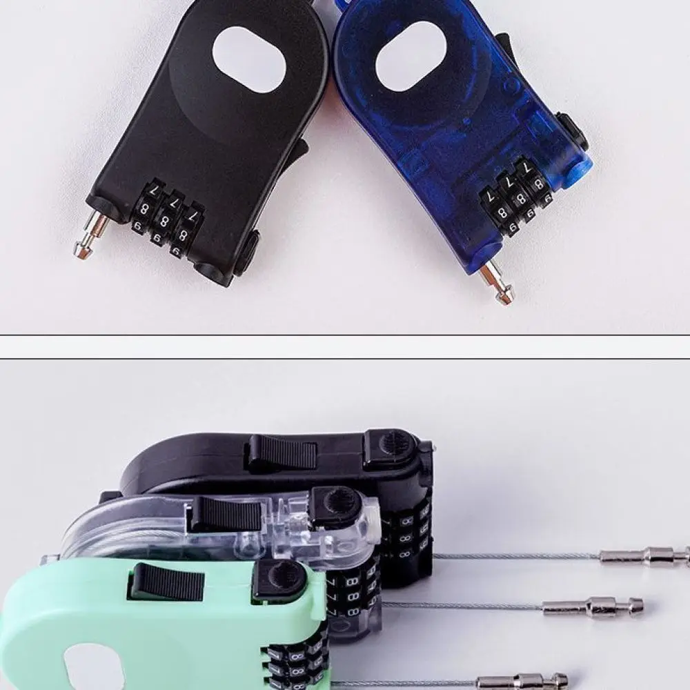 Compact Retractable Steel Cable Combination Padlock Outdoor Security Tool For Luggage Motorcycle Helmet Snowboard Gear