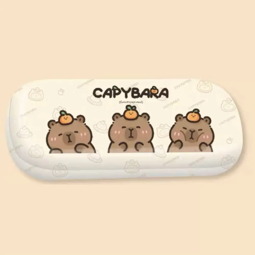 Cartoon Capybara Sunglasses Box Automatic Closing Anti-fall Eyewear Storage Box PU Leather Portable Sun Glasses Case Universal