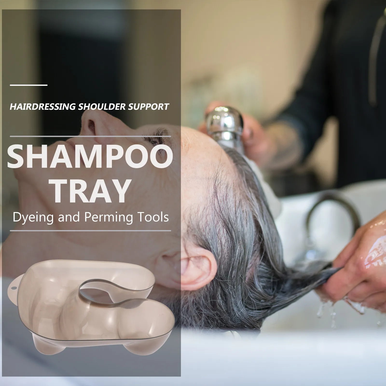 

Professional PVC Hair Dyeing Neck Tray for Salon Home Use Portable Shampoo Bowl Hair Washing Water Tray Perming Styling Tool