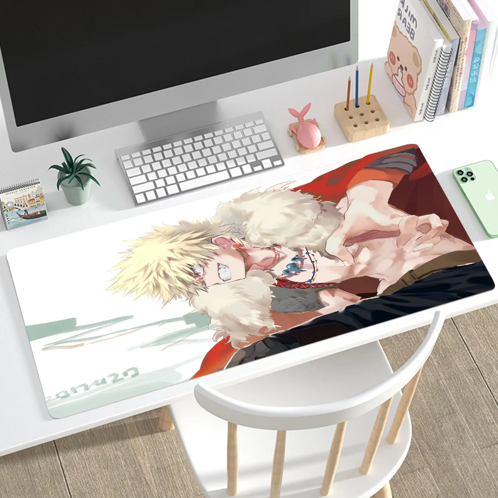 

My Hero Academia Bakugou Katsuki Mousepad Mouse Mat Desk Mat With Pad Gaming Accessories Prime Gaming XXL Keyboard Pad Padding