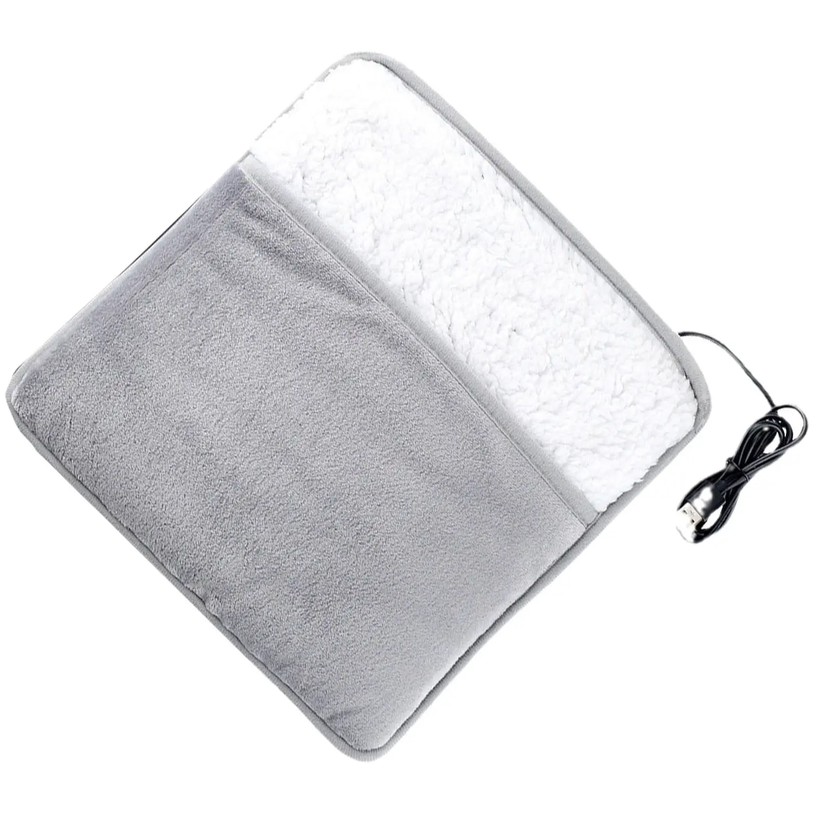 Portable Electric Foot Warmer USB Cord Fast Heating Pad Non-Slip for Men Women Under Desk Bed Office 11.79x11.79in Electric