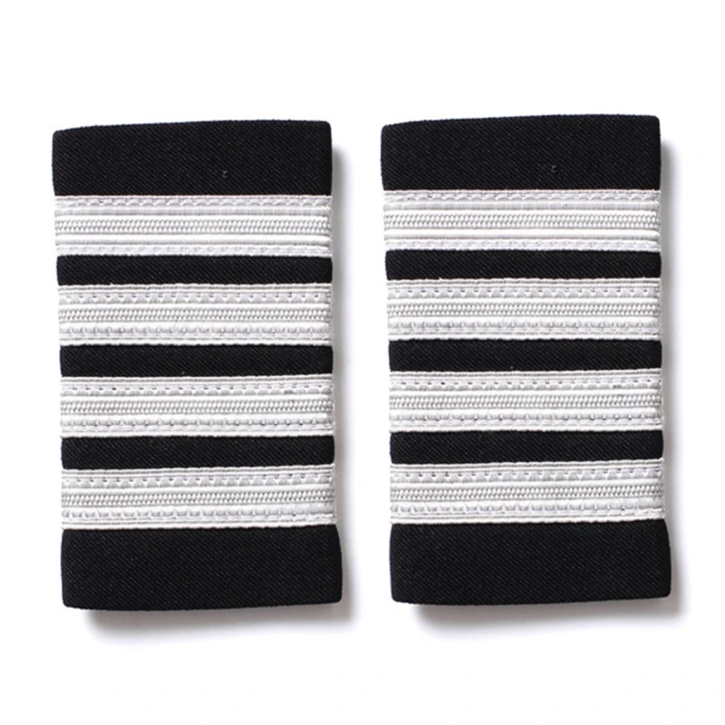 1pair Elegant Embroidery Badge Fashion Overcoats Epaulettes Captain Epaulet Suitable for Clothing and Bag Decoration