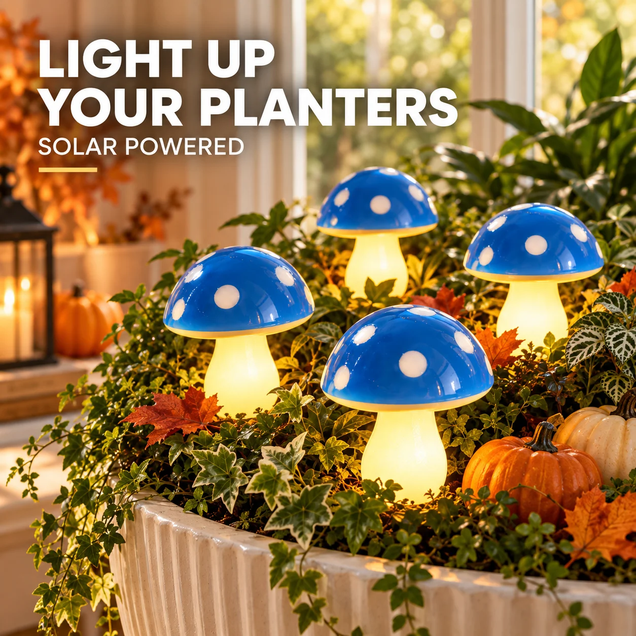 Halloween Mushroom Lights Solar Garden Stake Fairy Lamps 10/20PCS 8 Modes Auto On for Flower Bed Pathway Lawn Porch Party Decor