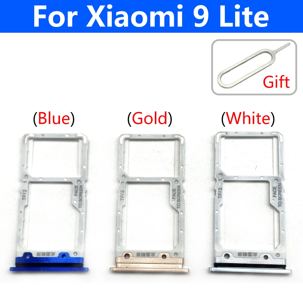 NEW Mobile Phone Sim Card Chip Slot Drawer For Xiaomi Mi 9T / Mi 9 / Mi 9 Lite SE SIM Card Tray Holder Adapter Accessories