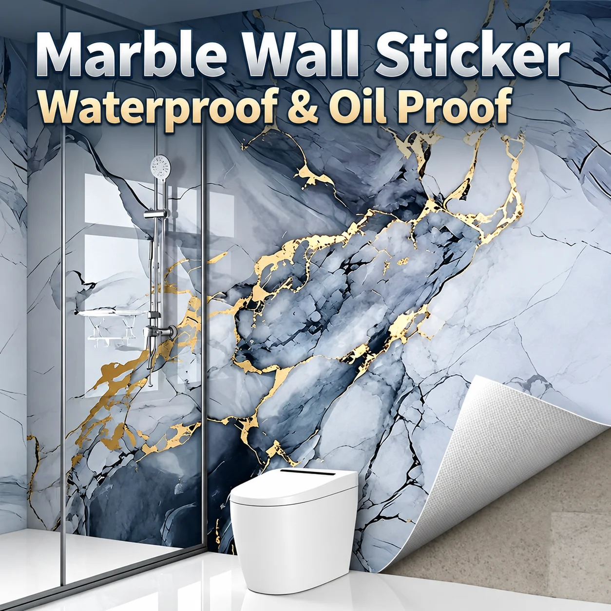 Marble-Patterned Self-Adhesive Vinyl Wallpaper Waterproof And Oil-Proof Suitable For Window Sill And Cabinet Door Renovation.