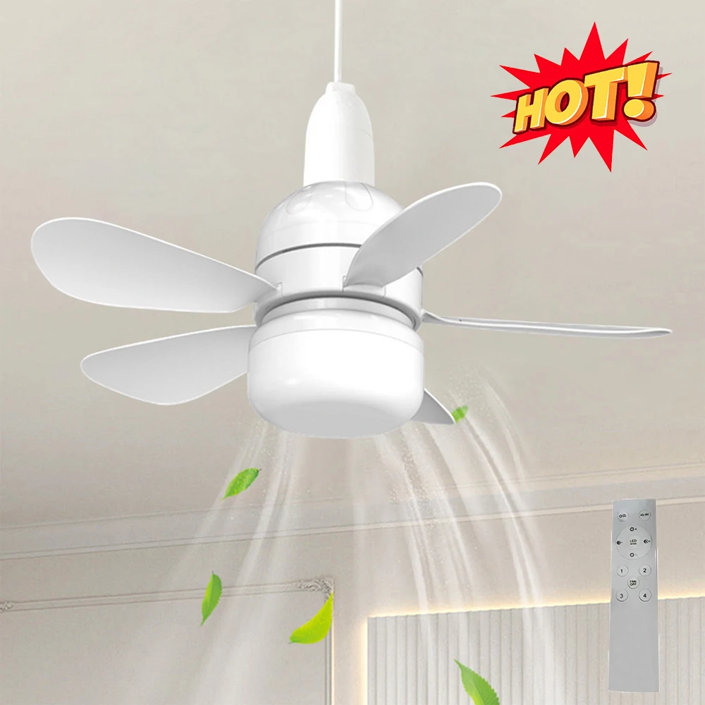 Modern Ceiling Fan with LED Light Remote Control Small Ceiling Fan for Kitchen Bedroom Basement Dining Living Room