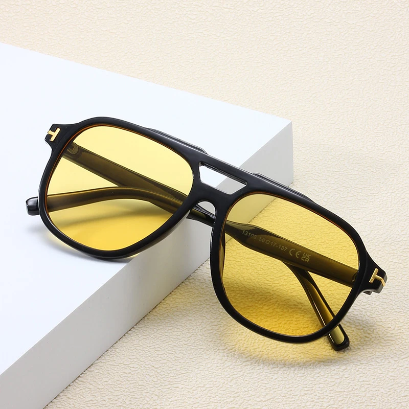 New Fashion Pilot Sunglasses Women Luxury Brand Double Bridge Oversized Sunglasses Goggles Shades Gradient Eyewear UV400