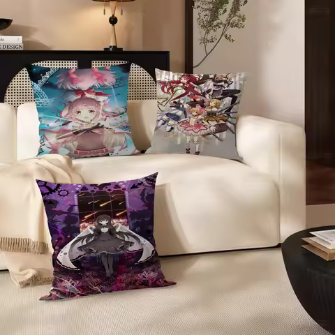 Anime Puella Magi Madoka Magica Cushion Cover Pillowcase Upholstery Sofa Throw Pillow Home Decor Pillowcas