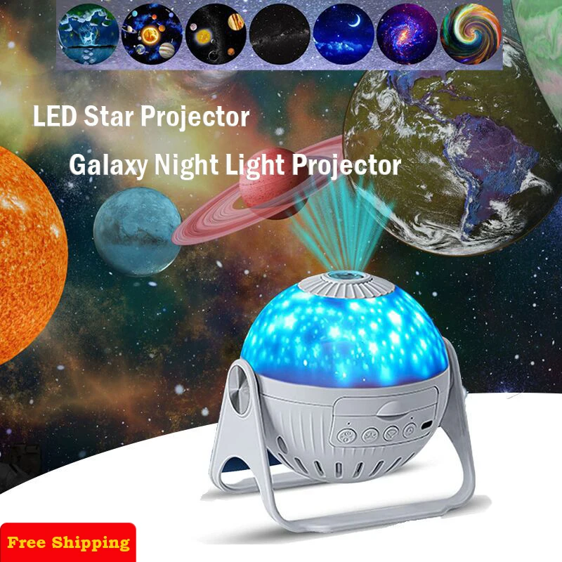 LED Galaxy Projector Night Light Aurora Star Projector Starry Sky Projection For Bedroom Home Decorative Children Gifts HOT