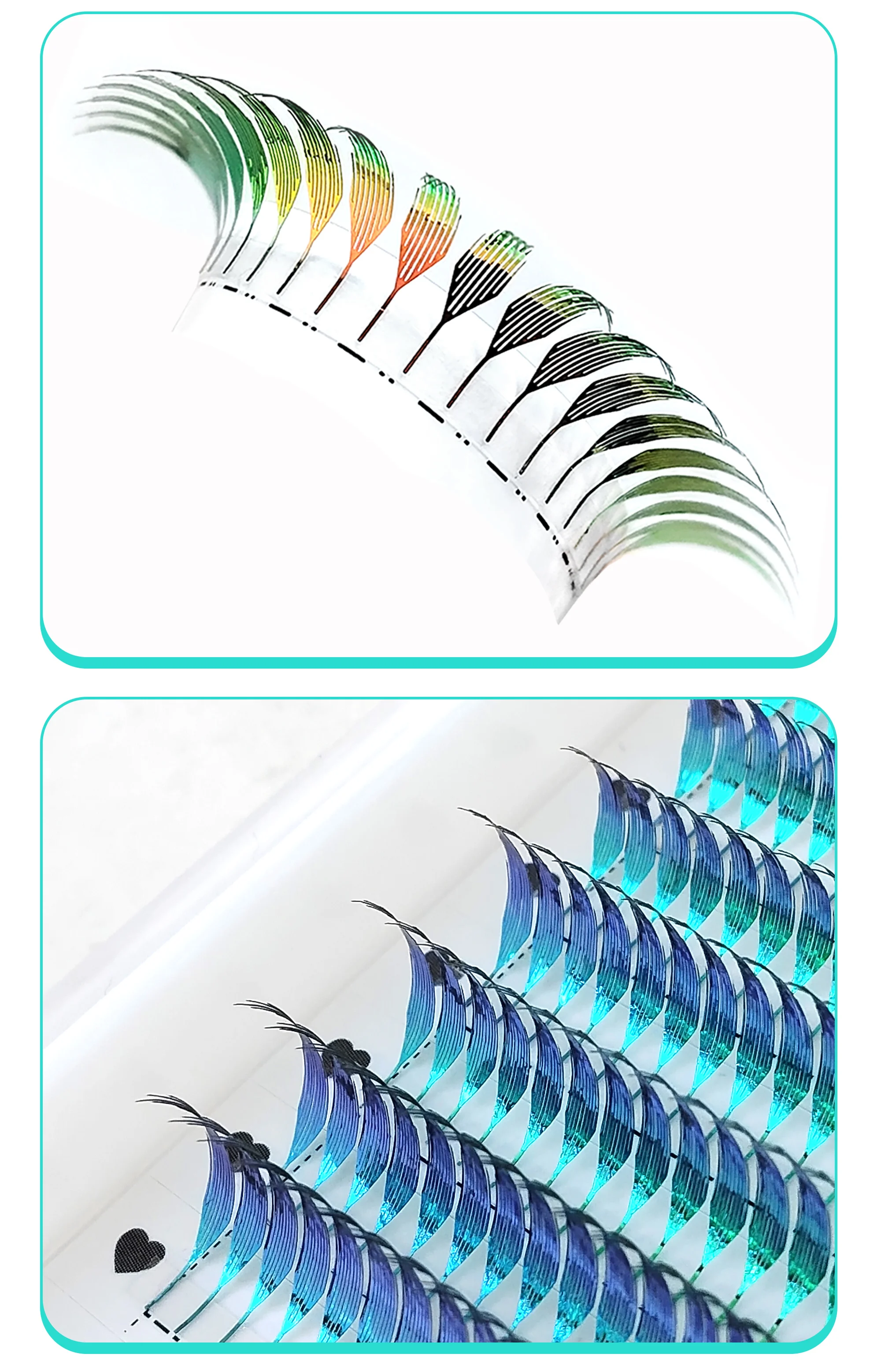 CoMango Glamouröse Comic-Spire-Wimpernverlängerungen Hochwertige doppelseitige bunte falsche Wimpern 0,07 mm Mix 8–15 mm Wimpern – Detail 6