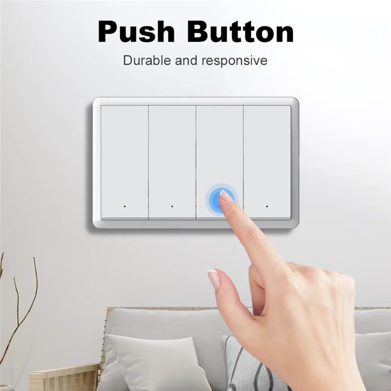 

Подходит для умного переключателя Tuya Zigbee, нейтральный провод, дополнительная интеллектуальная настенная кнопка в США, выключатель света AC100-240V для Alexa