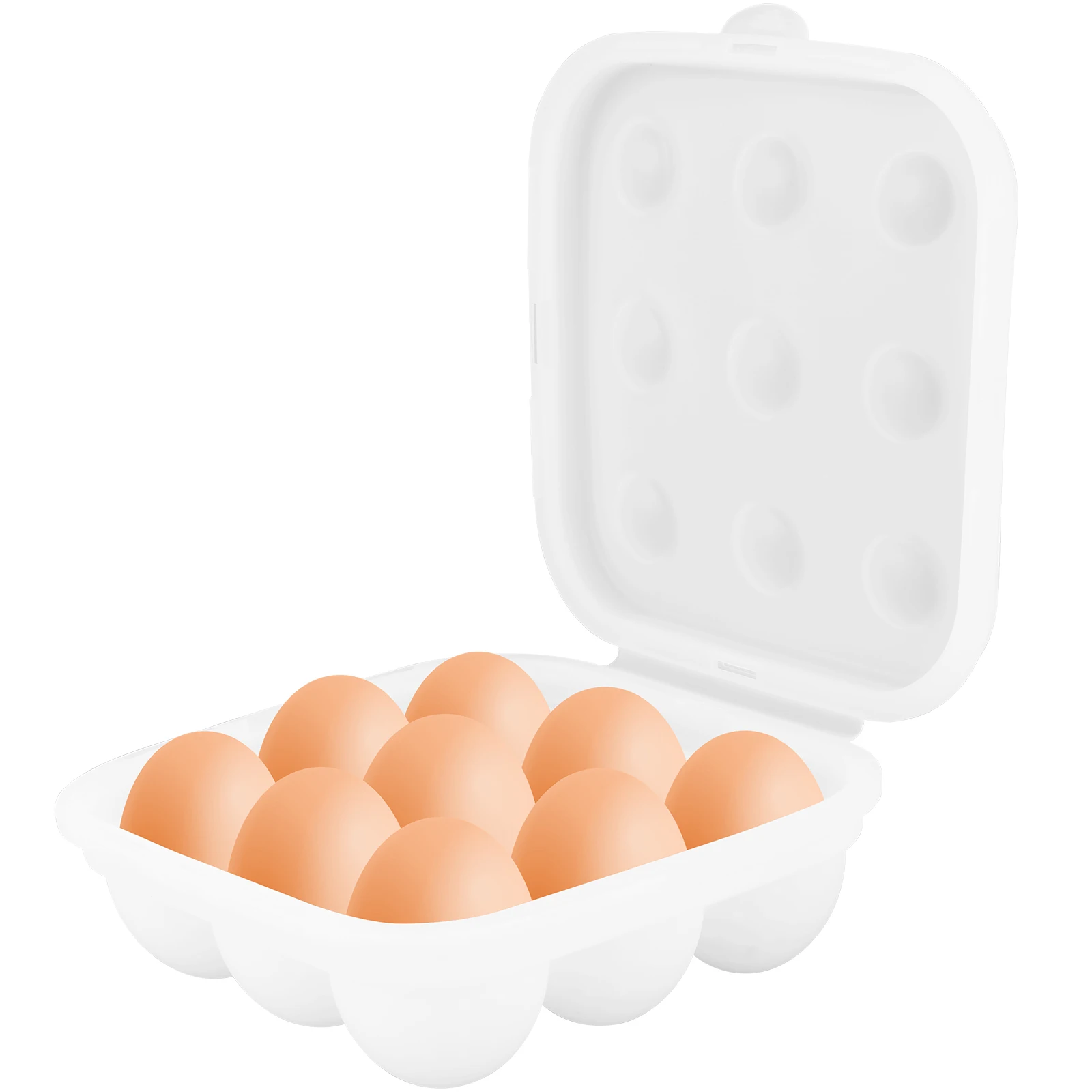 Egg Holder for Refrigerator Holds 9 Egg Box Silicone Egg Refrigerator Organizer with Lid Flip-Top Egg Tray Container with 9