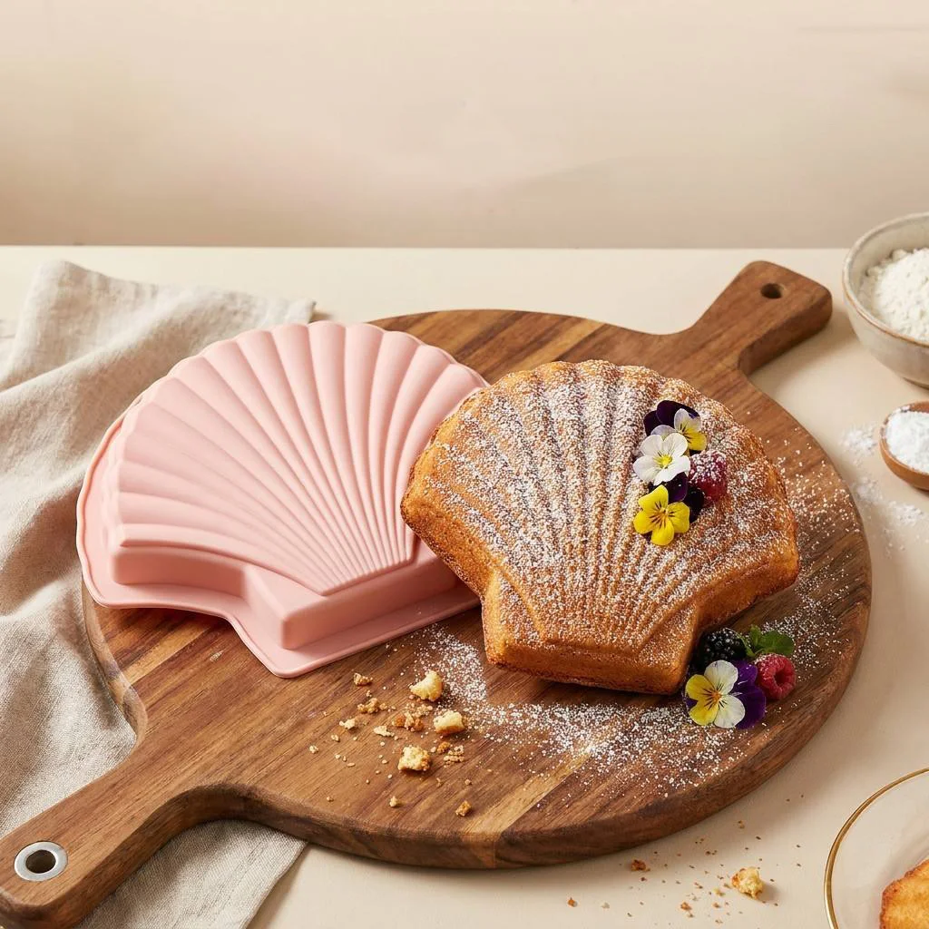 Large Scallop Shell Silicone Mold 3D Sea Shell Cake Pan DIY Bakeware Mousse Bread Moulds Kitchen Baking Accessories Supplies