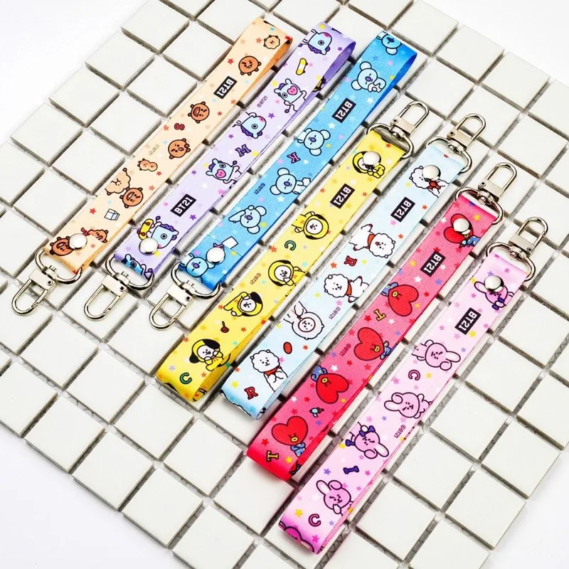 BT21 Koya Shooky Tata Cooky Mang Handy-Lanyard Kreatives Hochwertiges Anime-Cartoon-Design Niedlicher Kurzer Anti-Verlust-Riemen für Paare