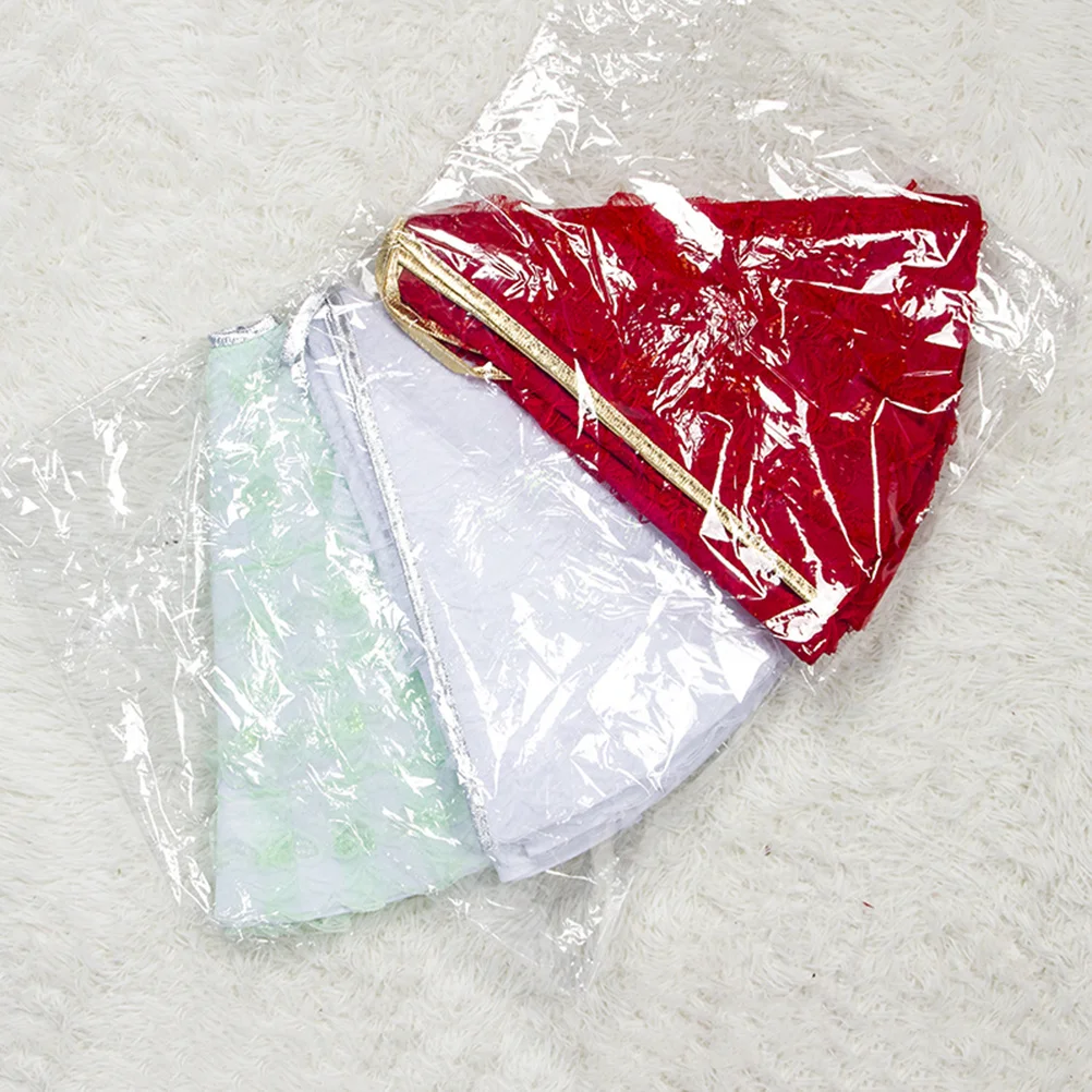 1Pcs 80Cm Tree Skirt Mat White Ruffled Lace Christmas Tree Decoration Base Wrap for Festive Home Office Hotel Fireplace Display