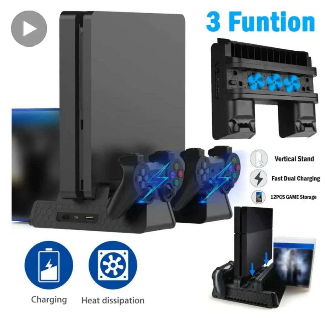 

Подставка-вентилятор для поддержки Sony Play Station PS4 Pro, тонкая консоль Playstation PS 4, игровой контроллер, кулер, аксессуары, управление охлаждением