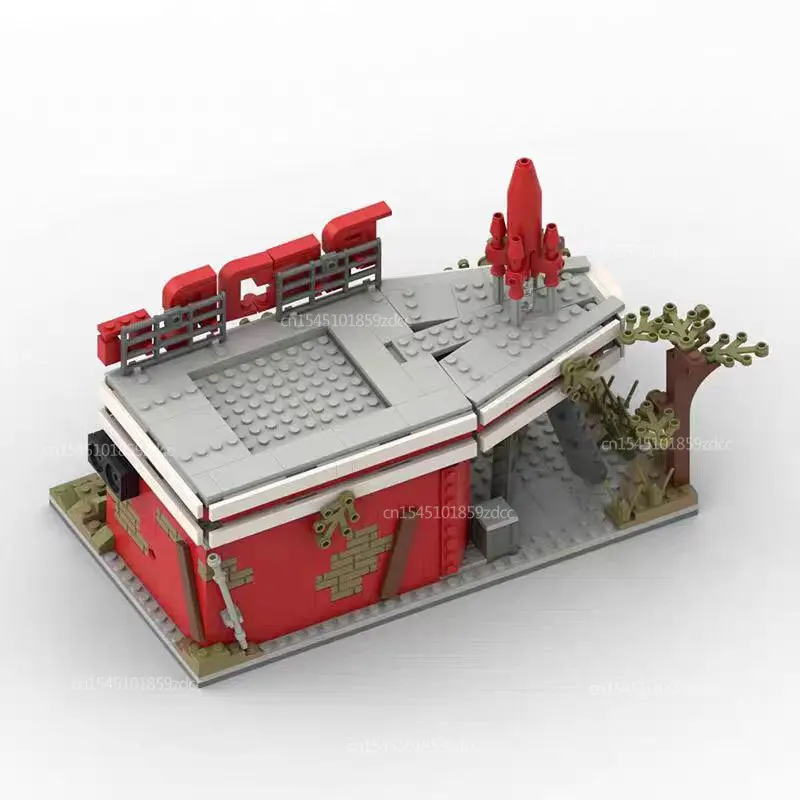 MOC Games Fallouted Red Rocket Modular Gas Station Truck Stop Building Blocks City Architecture Service Station Bricks Toy Gift