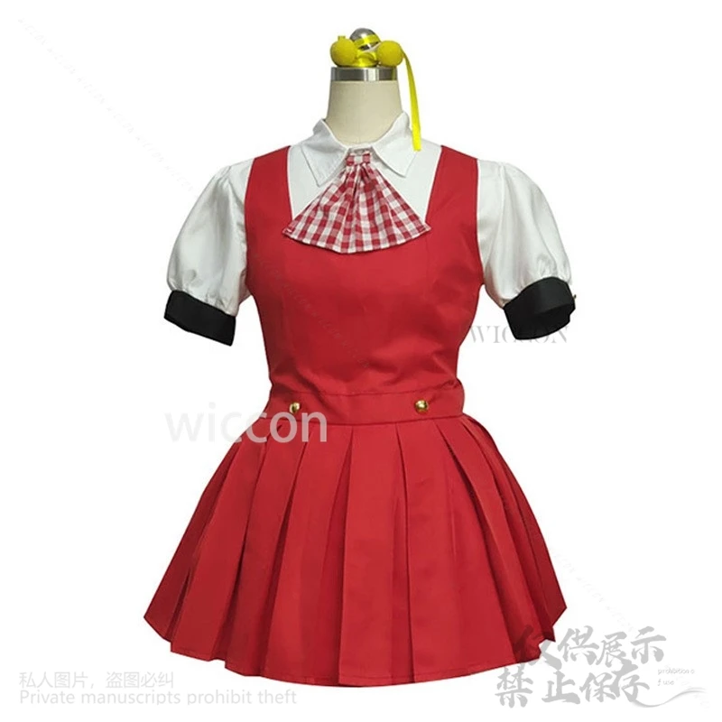 Disfraz de Yuki de Anime Vtuber para mujer, vestido de correa roja, peluca de cantante Jk, disfraces de fiesta de Carnaval de Halloween, rojo Lolita Cos Loli