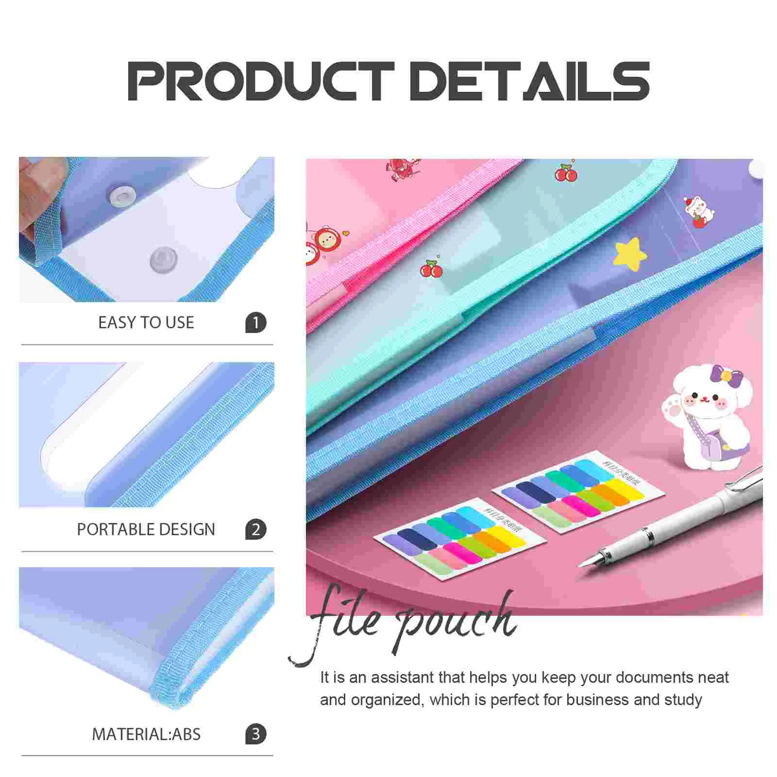 File Holder Portable Organizer Expanding Folders Paper Storage Bag Abs Sorting Multi-layer