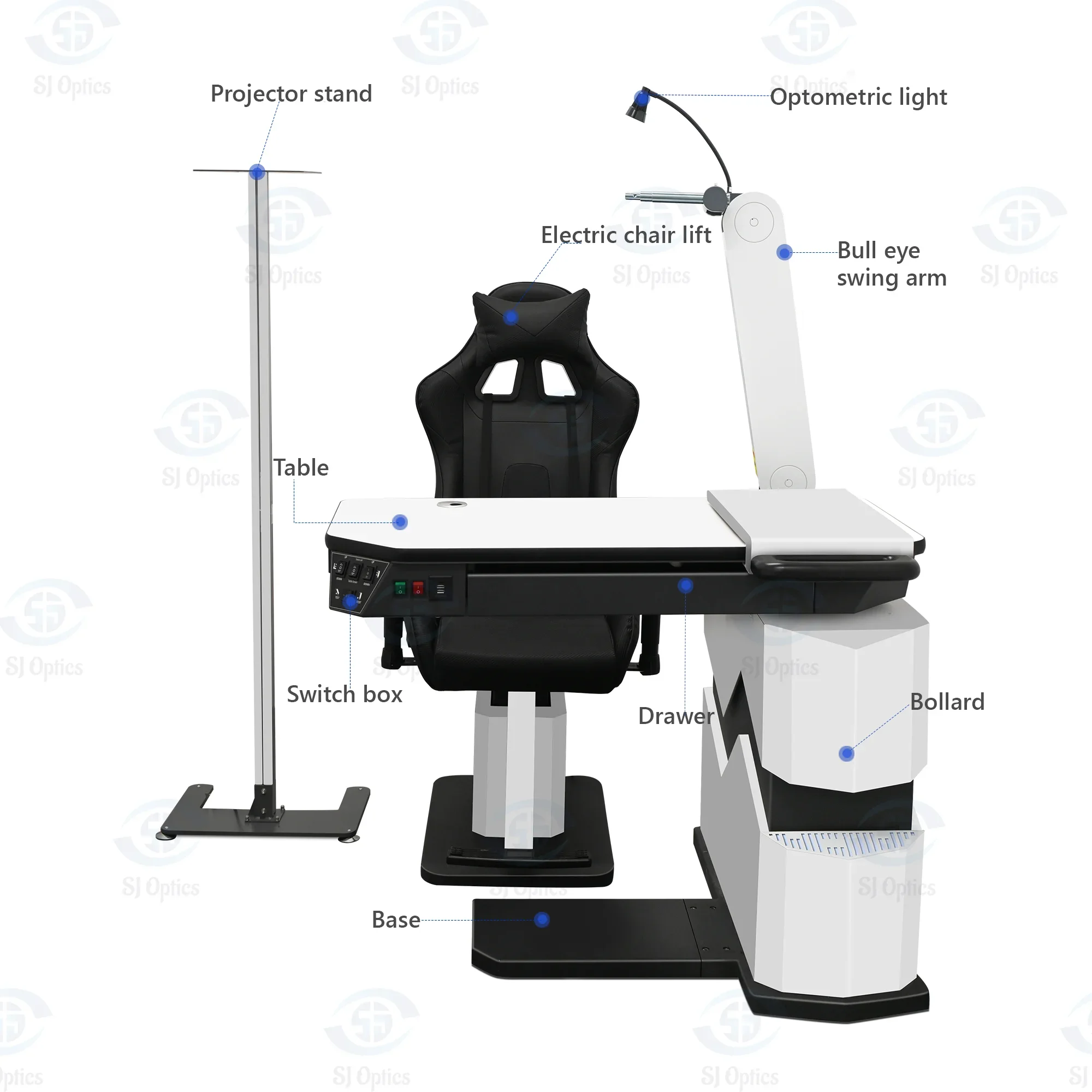 

SJ Optics LY-177 Turned Table Optical Instruments Combined Table and Chair for Optical Shop