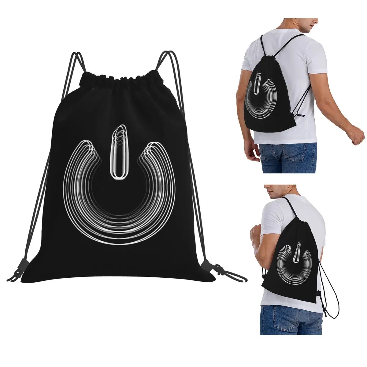 Power Symbol 3D Backpacks Multi-function Drawstring Bundle Pocket Storage Bag Book Bags for Travel Students