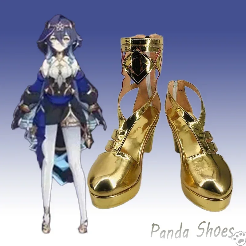 

Genshinimpact Layla Cosplay Shoes Anime Game Cos Golden Boots Game Layla Cosplay Costume Prop Shoes for Con Halloween Party