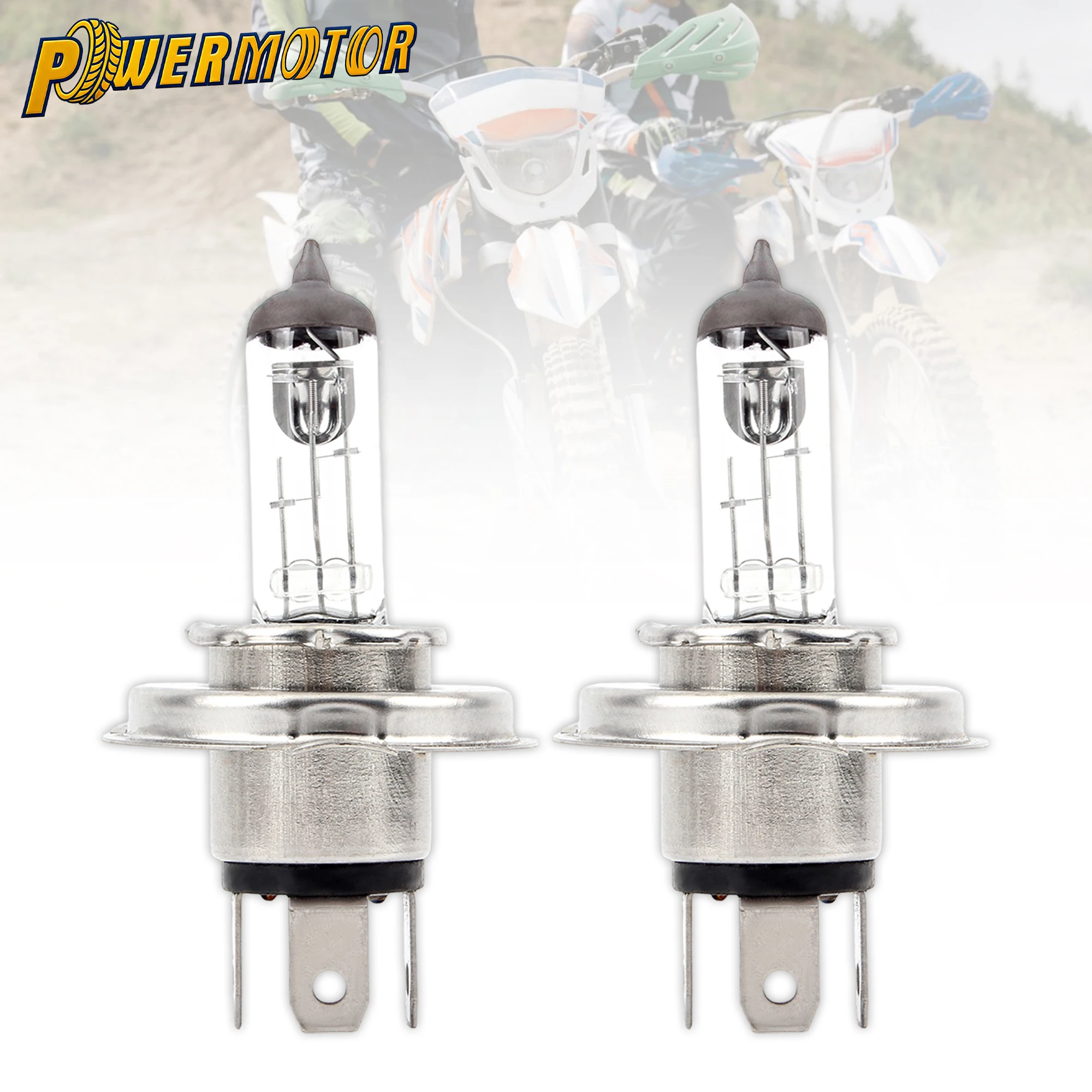 

12v 35w 4200K Motorcycle H4 Super White Halogen Light Bulb High Low Beam Headlight Wick For Car Motocross Scooter Modified
