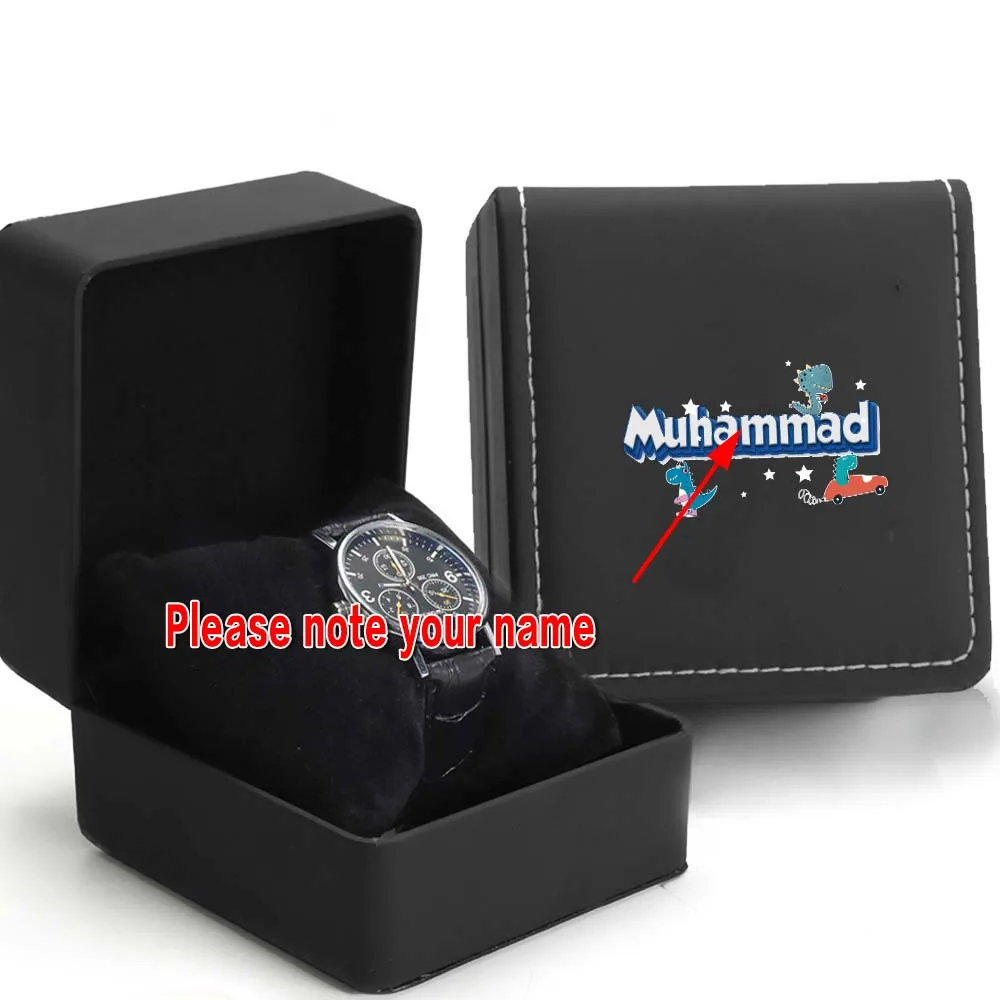 

Customized Name PU Watch Storage Box with Pillow Leather Wristwatch Display Organizer Jewelry Gift Case Smartwatch Packing Bag