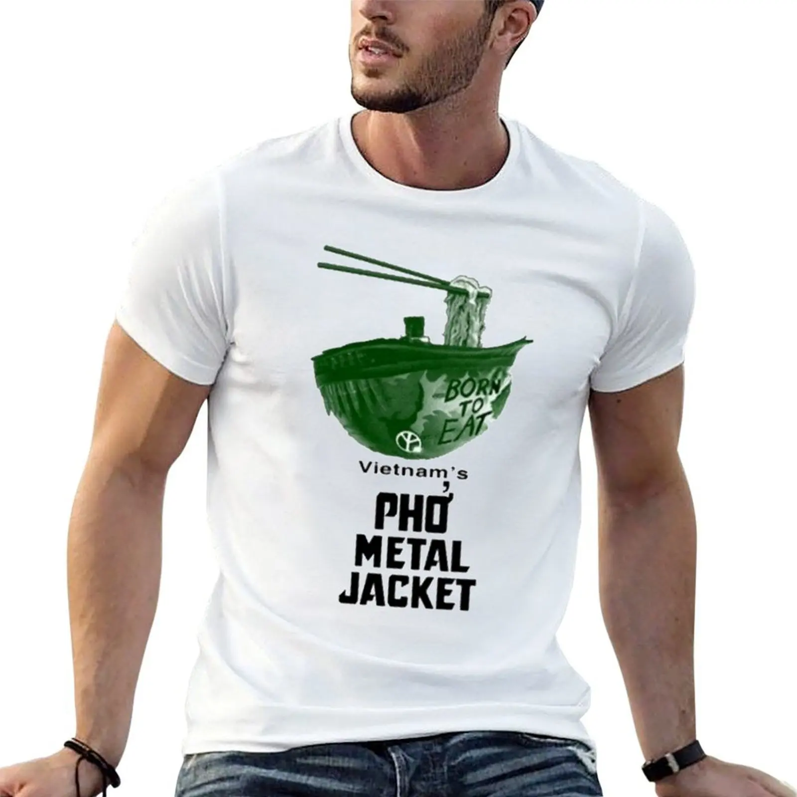 تي شيرت Pho Metal Jacket كلاسيكي للرجال تي شيرت قطن 100% تي شيرت رجالي قطن