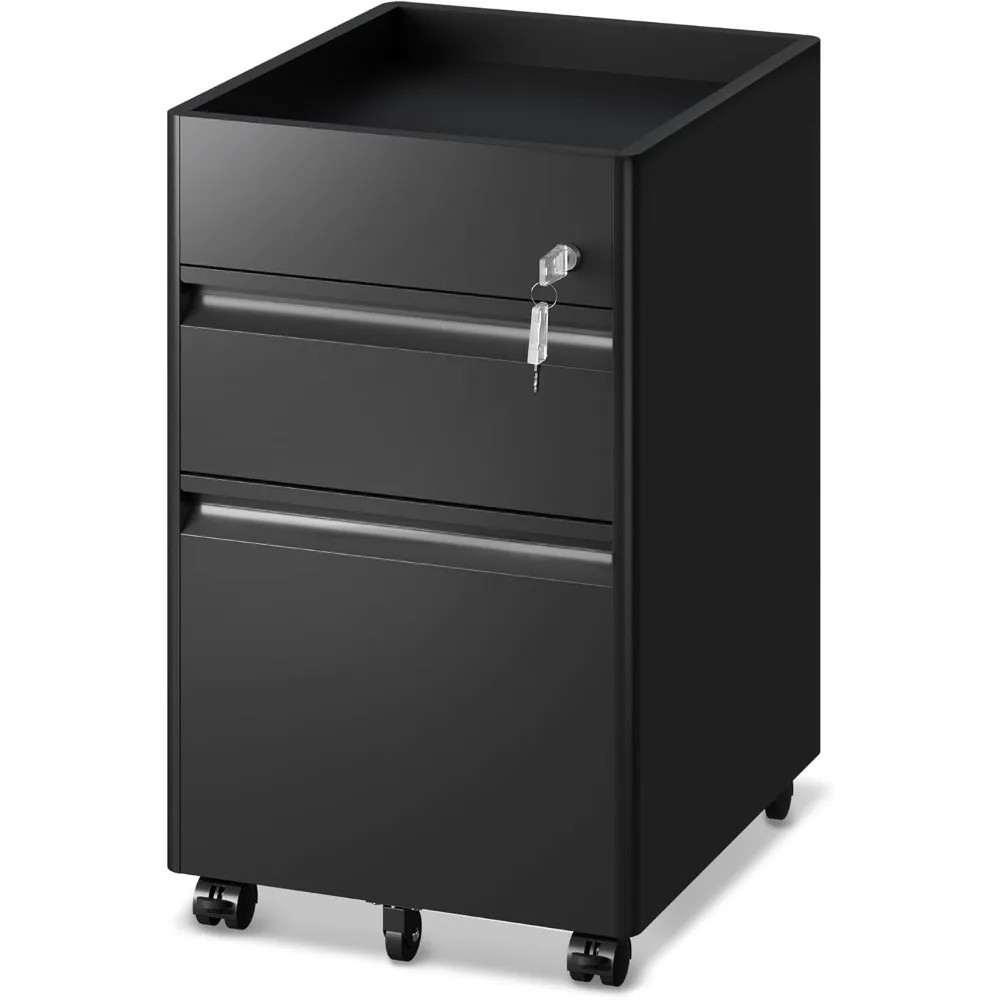 

DEVAISE Шкаф для документов с 2 ящиками и замком, металлический мобильный шкаф для документов под столом, мебель для домашнего офиса подходит для A3/A4/размера букв, 1