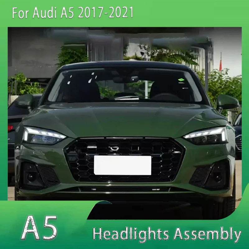 

Автомобильные светодиодные фары для Audi A5 2017 2018 2019 2020 2021, новые аксессуары RS, модифицированные светодиодные передние DRL указатели поворота в сборе