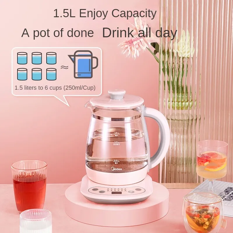 Midea 1.5L Capacity Electric Kettle with 12 Functions Constant Temperature Health Pot and Tea Maker 220V