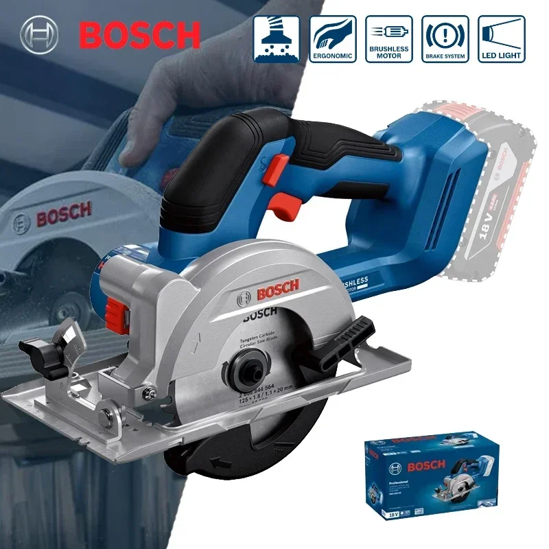 Bosch-serra Circular Elétrica Gks sem Escova Multi-ângulo Ferramenta de Carpintaria Máquina de Corte 18v 125 mm 18v Gks18v44
