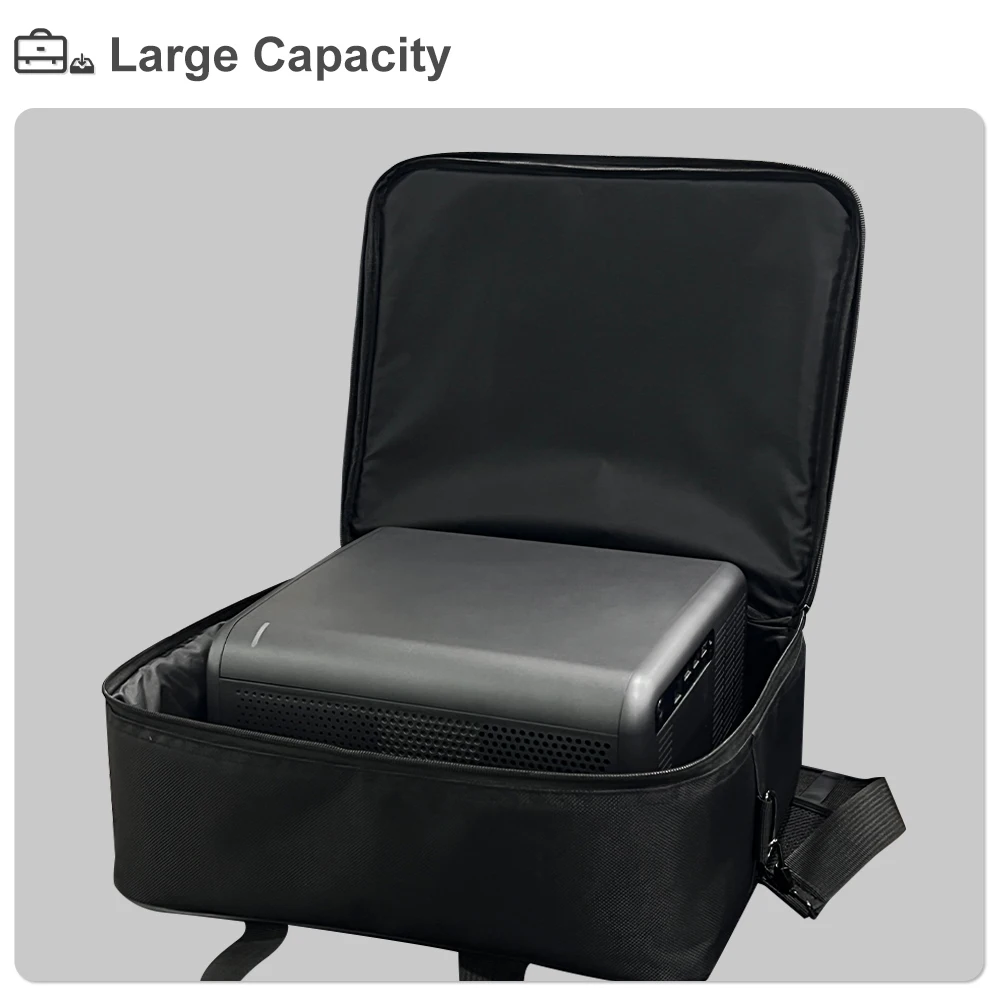 حقيبة تخزين جهاز العرض من سلسلة TouYinger Q12 مناسبة لمعظم أجهزة العرض الكبيرة وحقيبة سوداء متعددة الوظائف