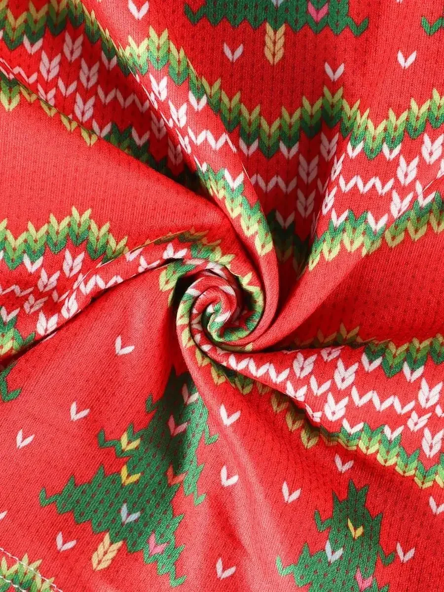 

5 Pcs Mens Christmas Print Boxer Shorts Red Green Pattern