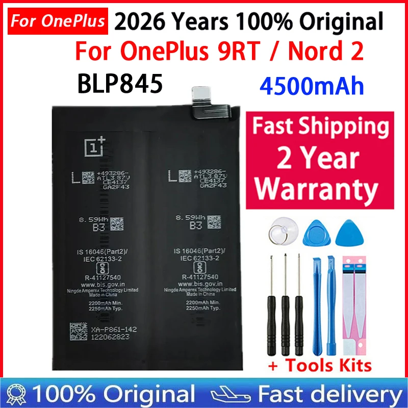 Batería de repuesto 100% original para OnePlus Nord N100 N10 1 2 3 3T 5 5T 6 6T 7 7T 8 8T 9 9R 10T X Pro Plus 4