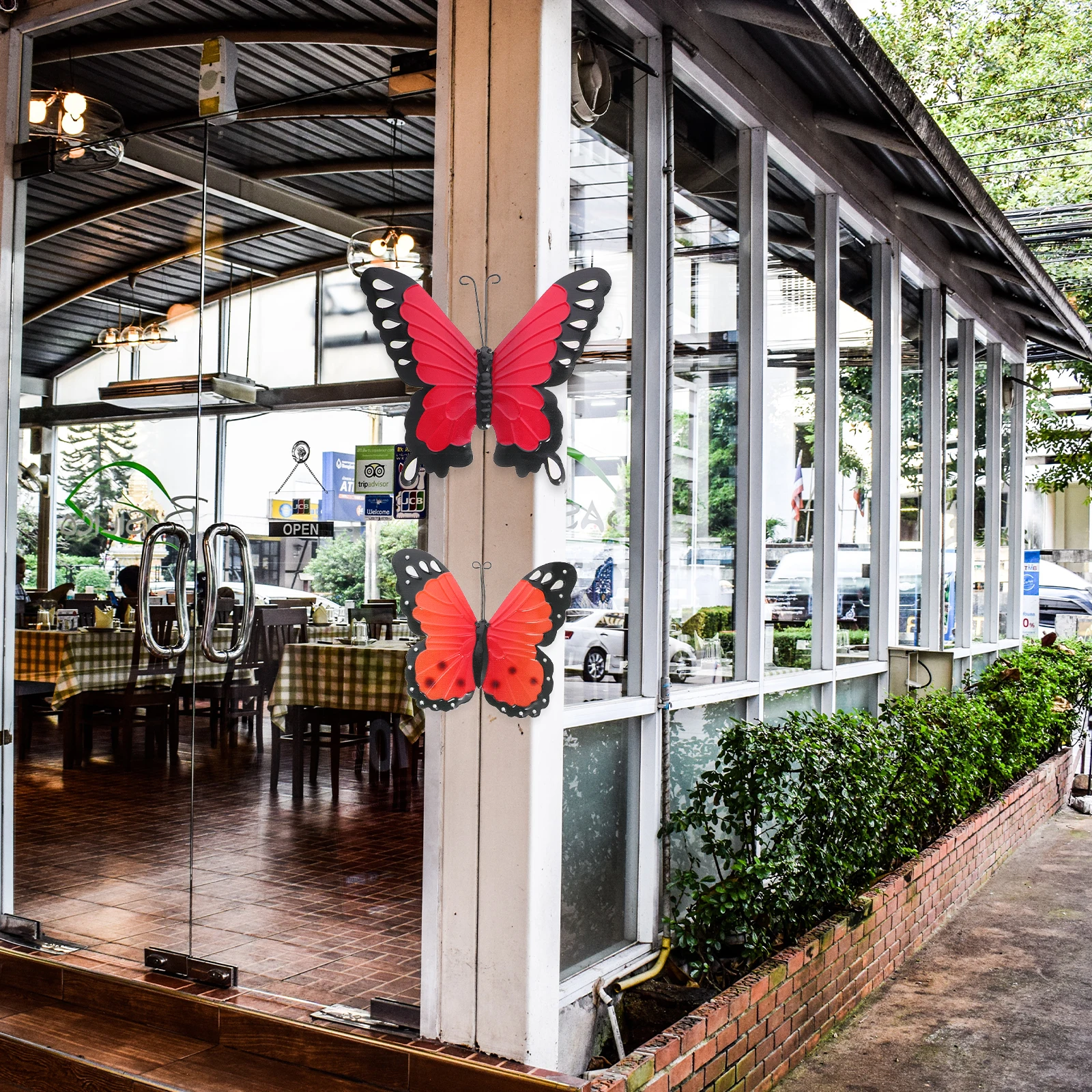 

3Pcs Metal Art Iron Art Pendant Decor Iron Craft Hanging nament for Butterflies Craft Fence Gate Rack