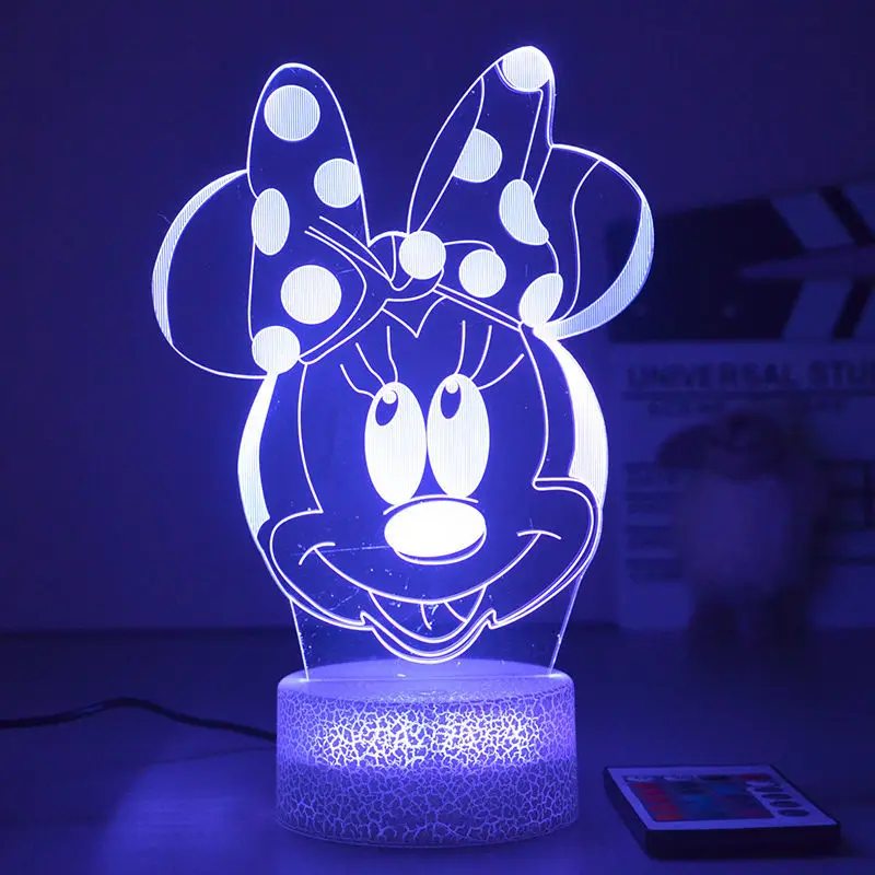 New Mickey Mouse Donald Duck Minnie Dessie Cartoon Night Light Home Desktop Dormitory Ornament Table Lamp Kawaii Decoration