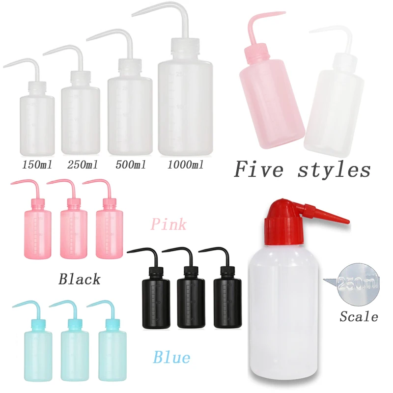 5Pcs Plastic Squeeze Spray Bottles 250ml-1000ml Liquild Dropper Eyelash Cleaning Bottle Tattoo Accessories Elbow Cleaning Bottle