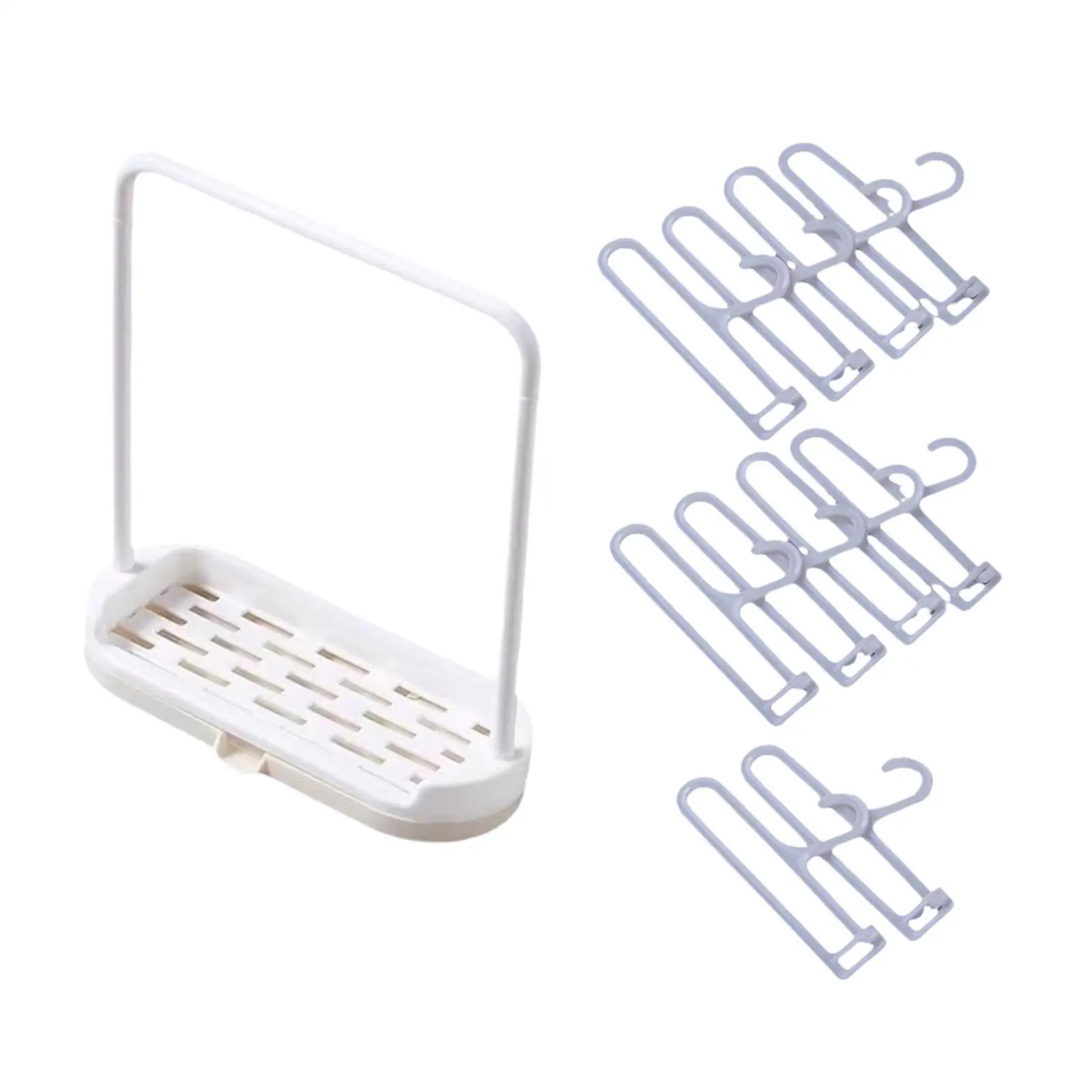 Appendiabiti in miniatura Scaffale portaoggetti Espositore per mobili in miniatura 10 grucce