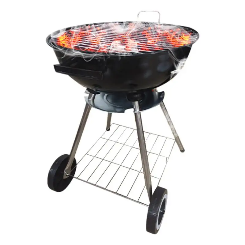 

Charcoal BBQ Grill Outdoor Cooking Barbecue Camping BBQ Kettle Grill 18Inch Sturdy Ball-Shaped Smoker for Patio Backyard camping