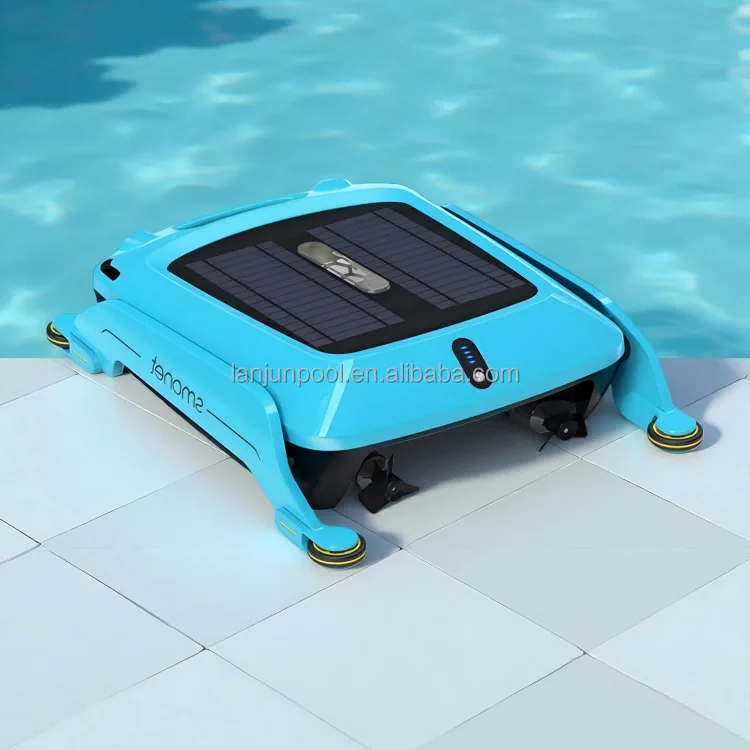 Intelligent Automatic Solar Skimmer Robot for Pools Smart Sensor Navigation Outdoor Use Auto-Rechargeable No Electricity Bills