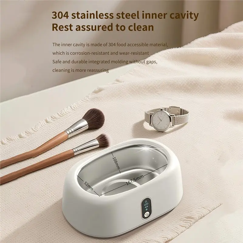 ABJF-آلة التنظيف بالموجات فوق الصوتية عالية التردد 45 كيلو هرتز منظف الاهتزاز المحمول للمجوهرات/النظارات أدوات ماكياج-قابس الولايات المتحدة #3