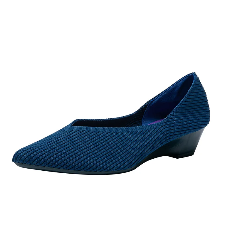 

Women's solid color flat shoes casual fashion breathable non slip rubber sole pointed pregnant women comfortable shoes Spring