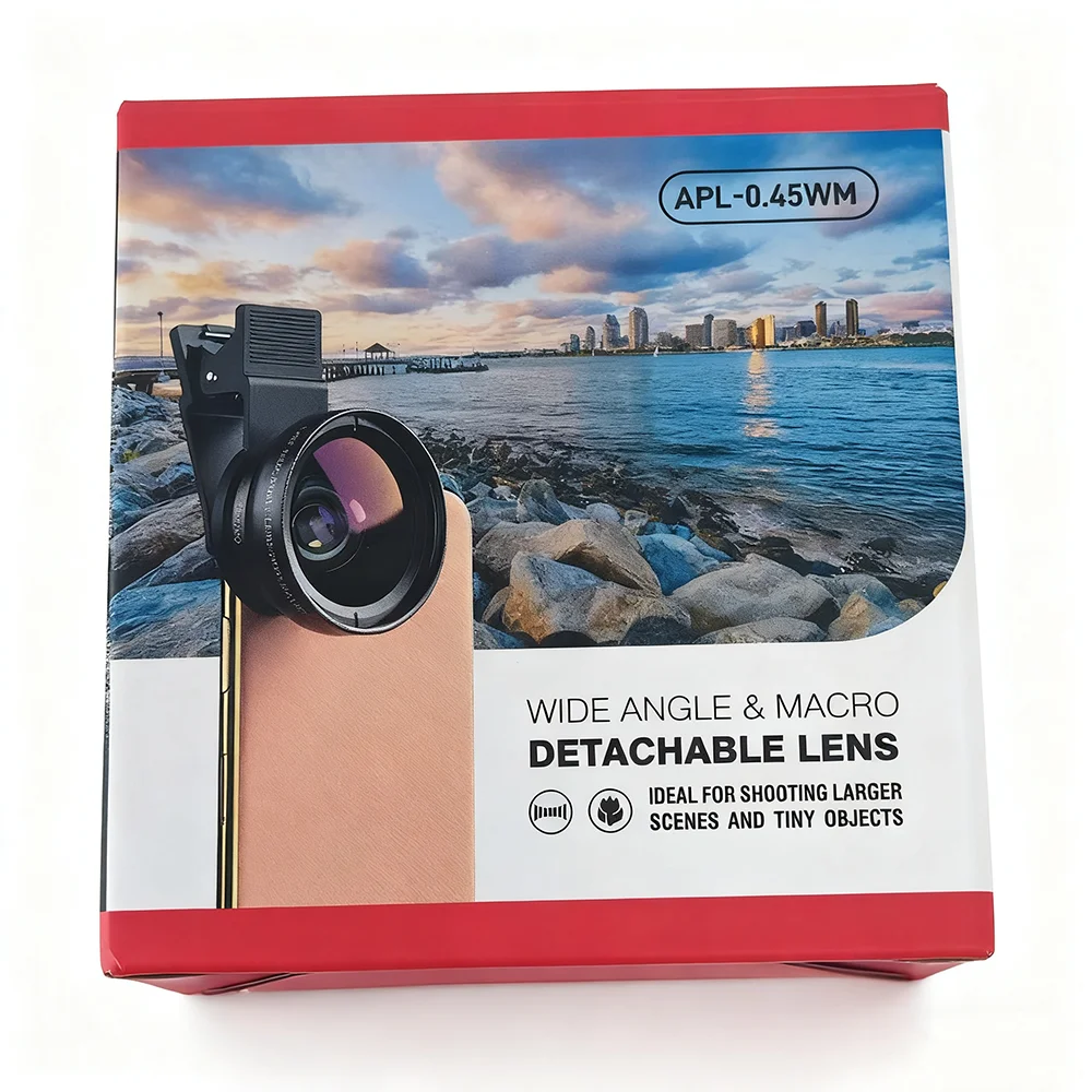 APEXEL 2-in-1 Phone Camera Lens Kit, 0.45X Wide Angle + 12.5X Macro Lens, Phone Accessory Compatible with iPhone and All Phones