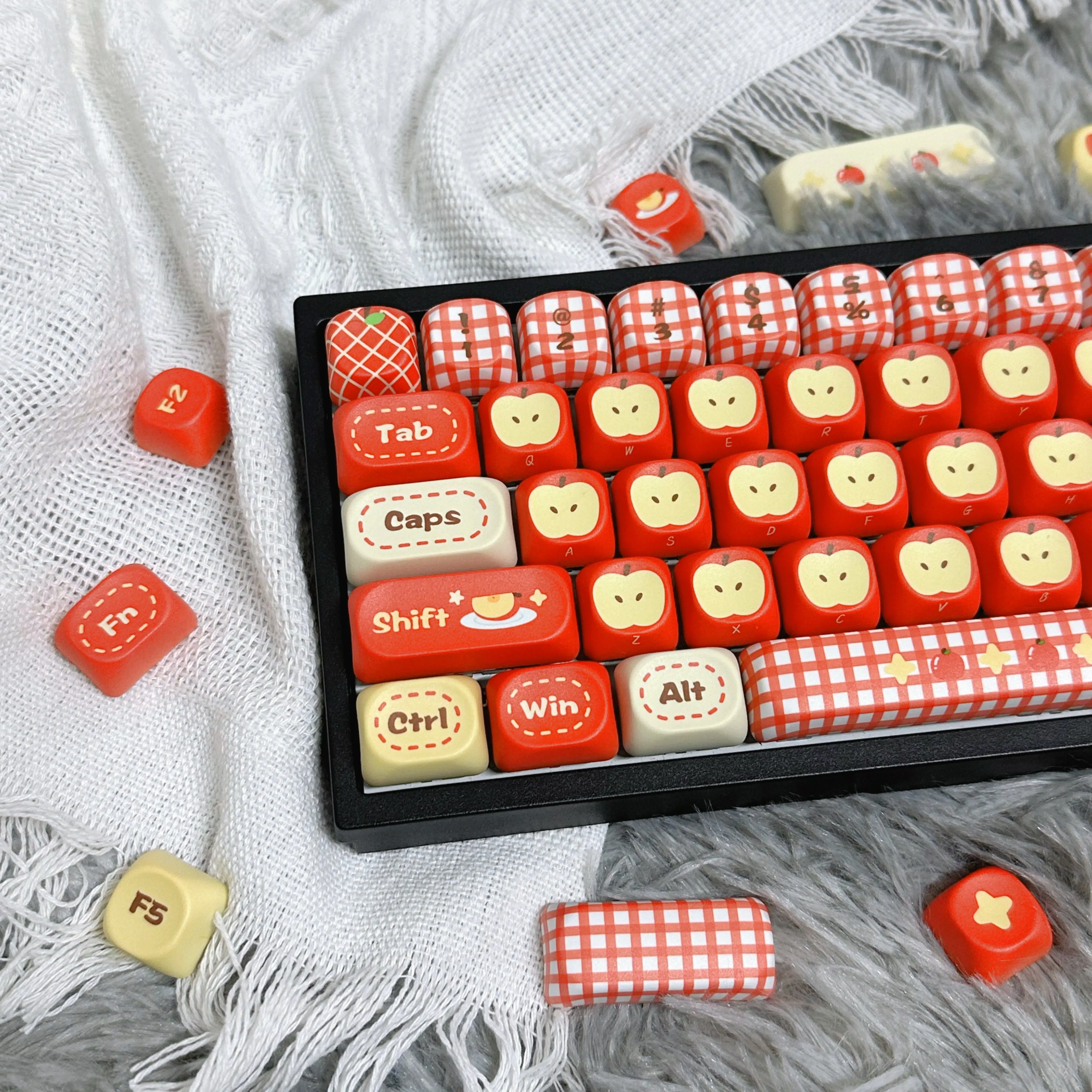 97-key MOA Keycaps PBT Sublimation Cartoon Mechanical Keyboard Keycaps for 87% Layout MX Switches Gaming Mechanical Keyboards