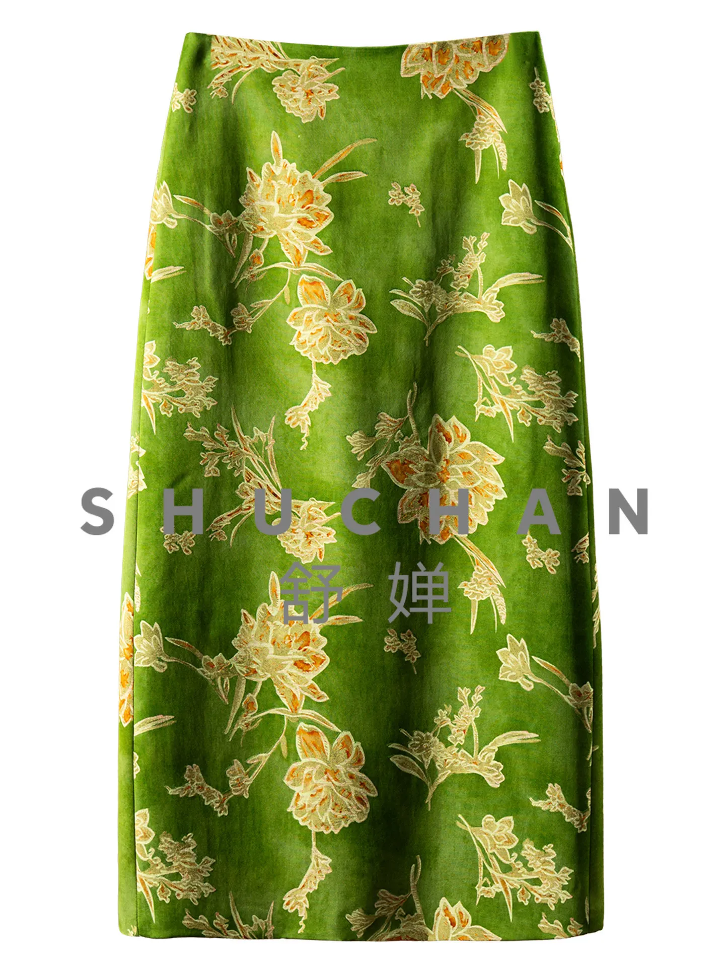 

Jacquard Flower Skirt A-shaped Micro-hip-wrapped Rear Split Skirt Female 16L2 Faldas Largas Long Skirts for Women